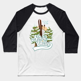 Nordic Valley Utah Ski logo Baseball T-Shirt